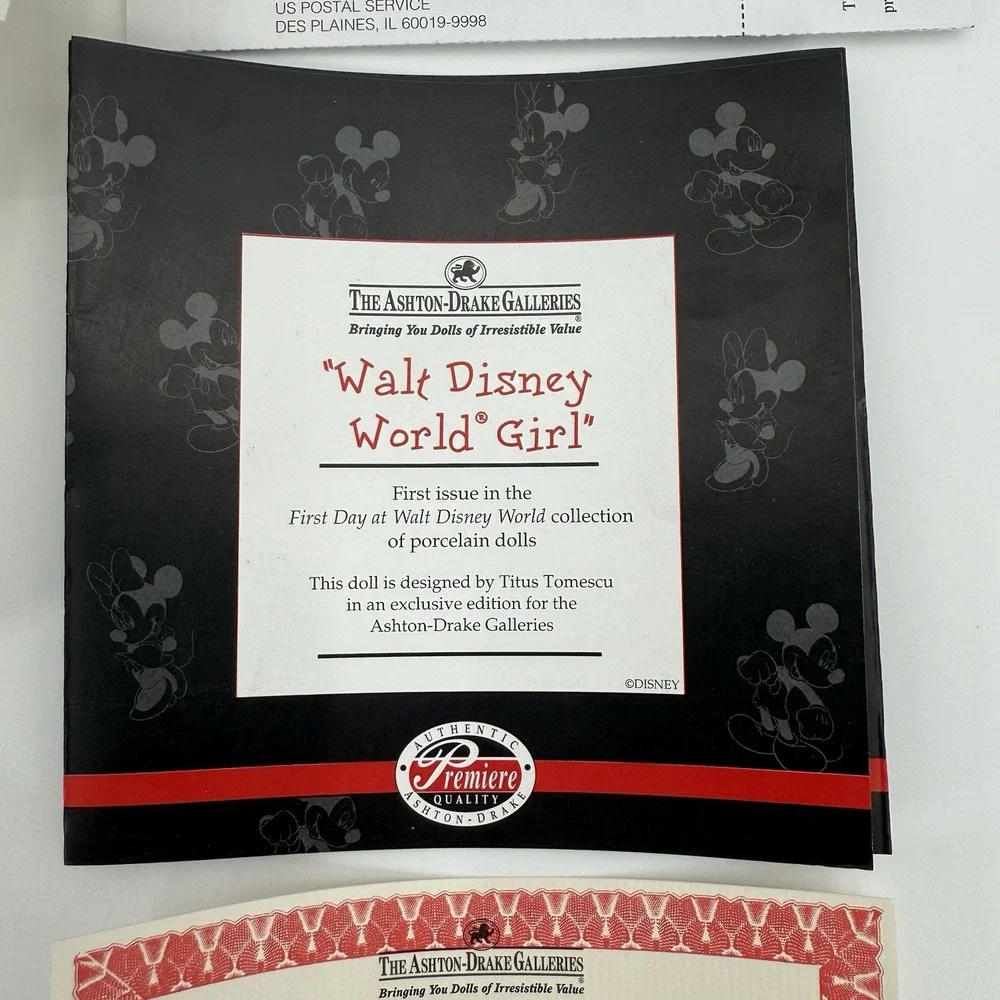 Ashton Drake Walt Disney World Girl Porcelain Doll‎ Authentic #14567A #76031 NEW